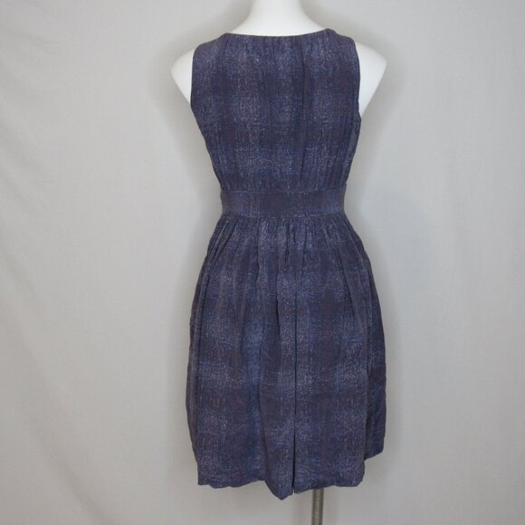 Anthropologie Mise En Scene by Ruffian Purple Silk Flare Dress Women's 4 - Picture 3 of 9